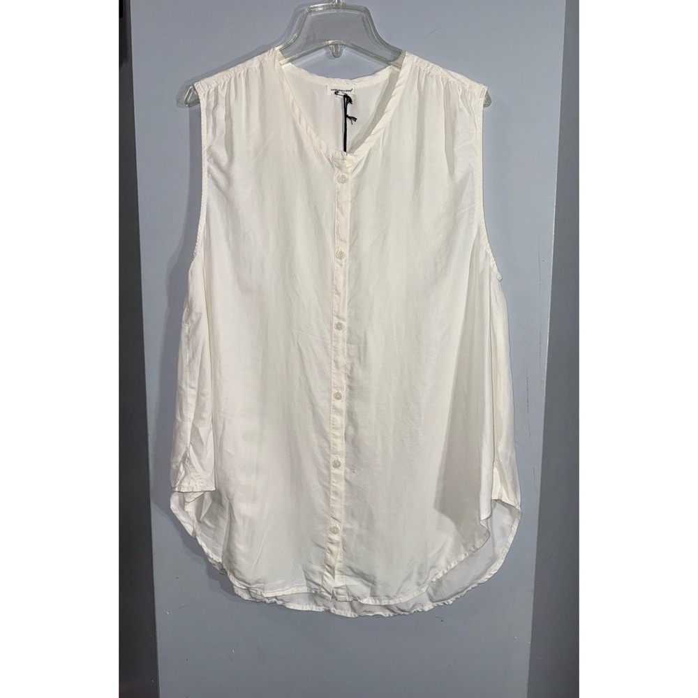 Unsubscribed AEO NEW silk blouse oversized ivory sleeveless women's medium
